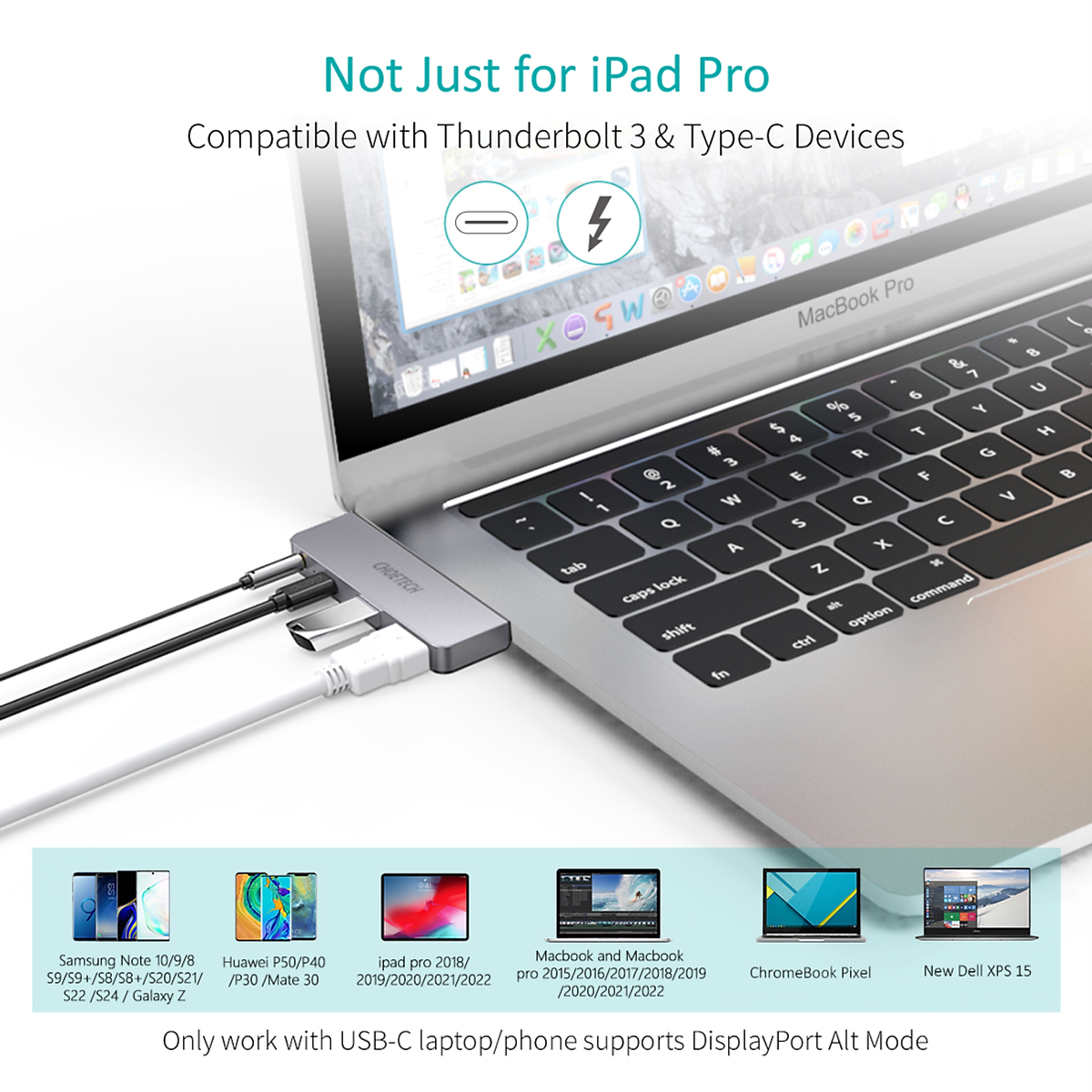 Hub Chuyển Đổi Type C to HDMI 4K 60Hz, Type C PD 60W, USB 2.0, AUX 3.5mm (4 In 1) CHOETECH HUB-M13 - Hàng Chính Hãng