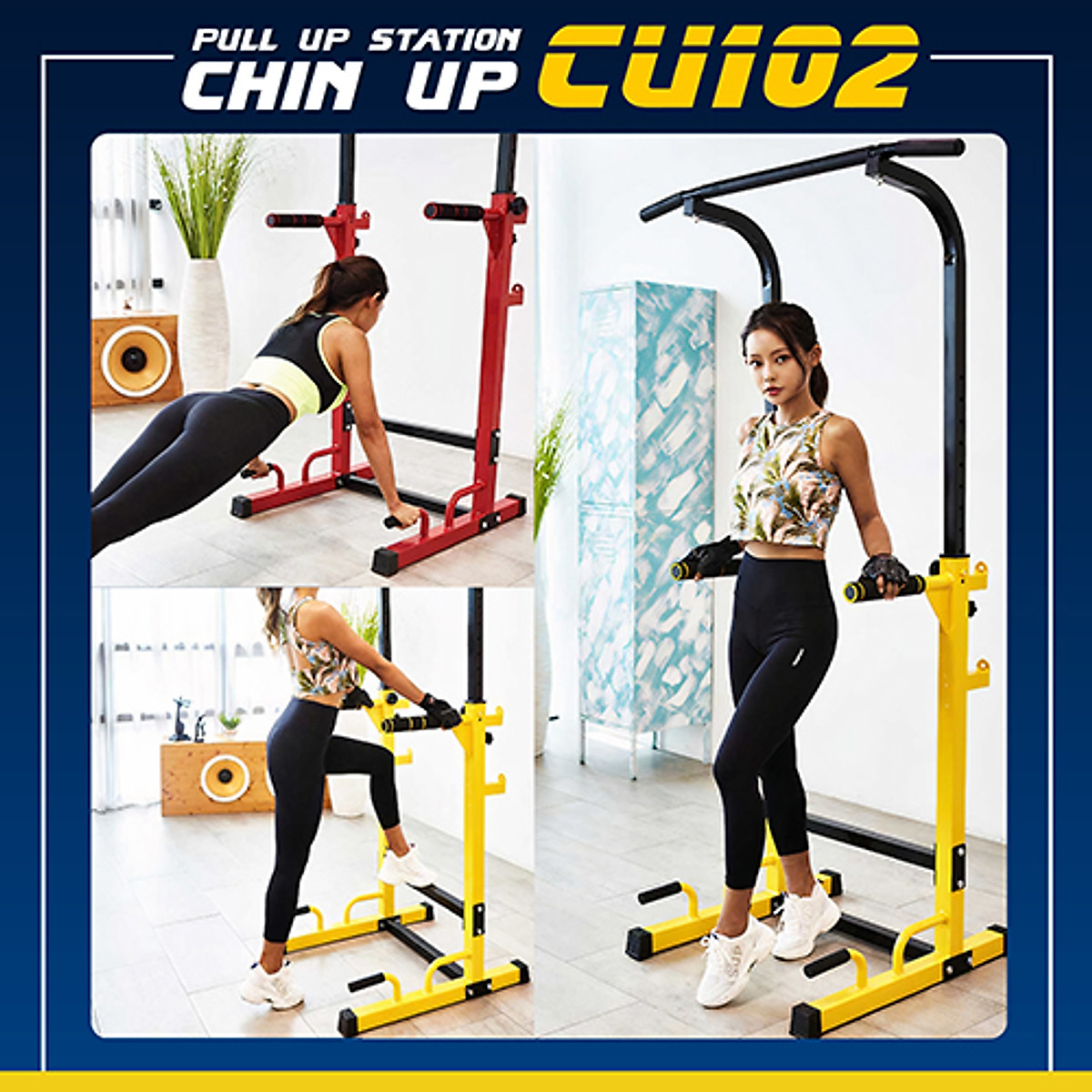 BG Bộ xà đơn, xà kép đa năng cao cấp đa năng Gym, lượng Kéo lên tại nhà dụng cụ tập thể dục phòng gym (hàng nhập khẩu)