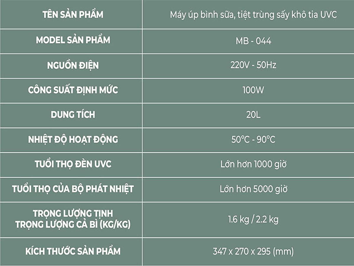 Máy úp bình sữa tiệt trùng sấy khô tia UV Moazbebe mb044