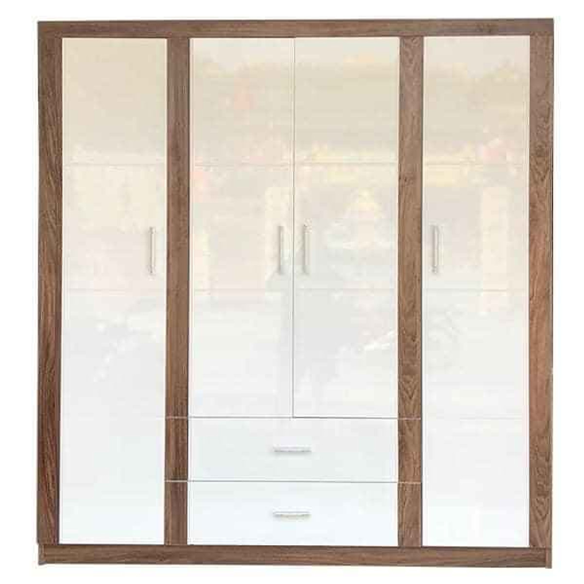 Tủ Quần Ao Gỗ Mdf Mau Trắng 4 Canh Tiki Tủ Quần Ao Gỗ Mdf Mau Trắng 4 Canh Tiki