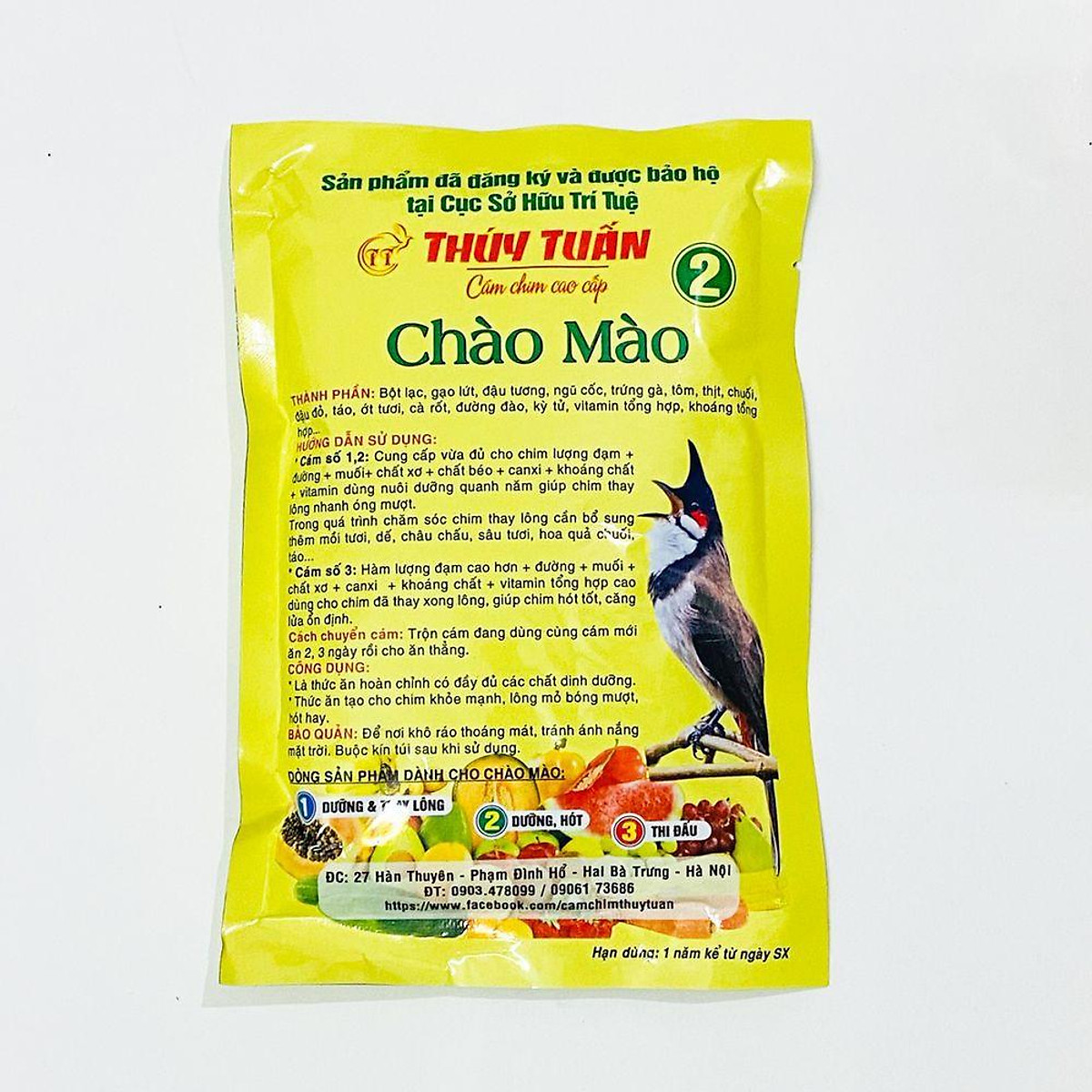 Cám chim chào mào Thúy Tuấn số 2 cao cấp 200gram - Thức ăn cho chim