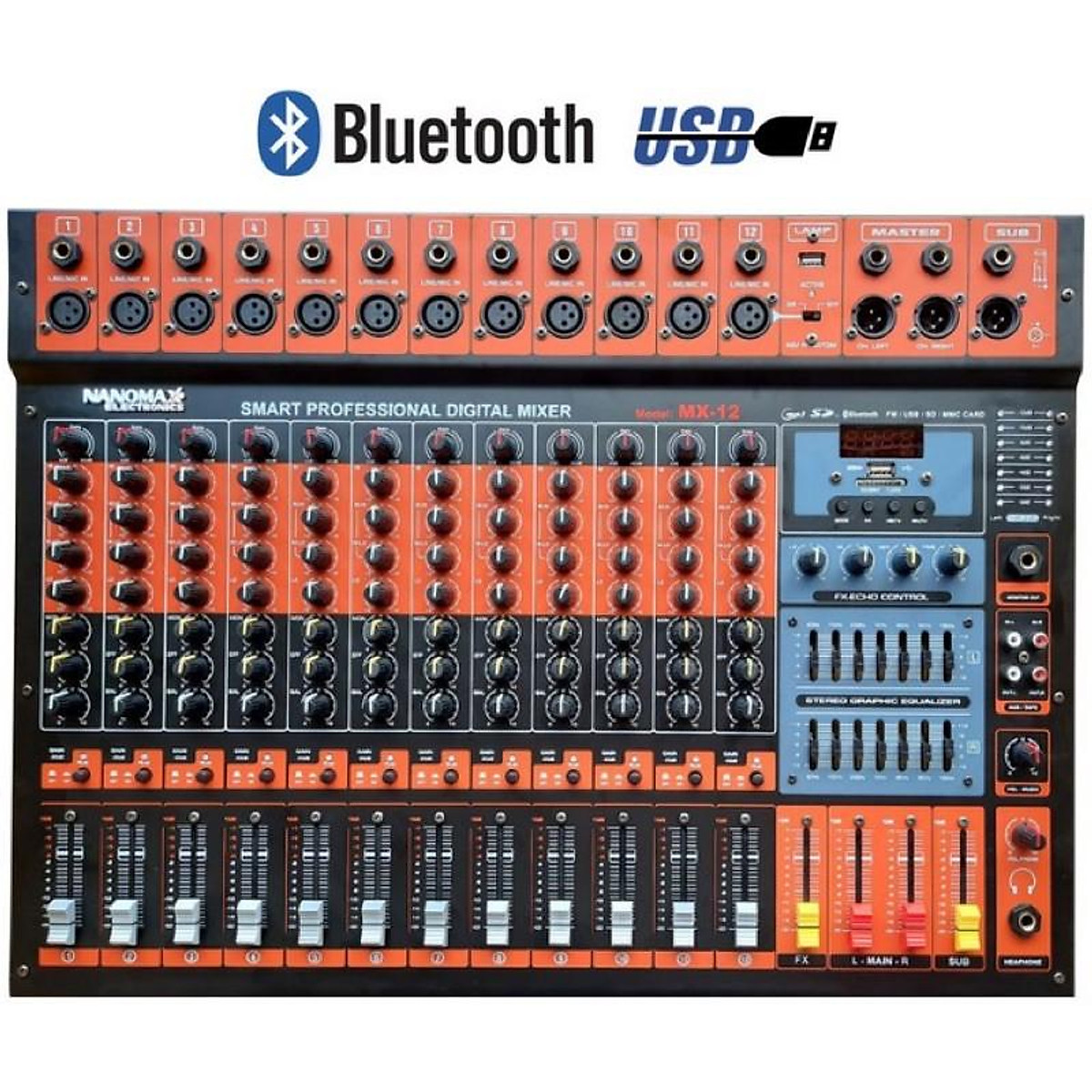 Mixer bàn 12 line Nanomax MX 12- Hàng Chính Hãng | Tiki