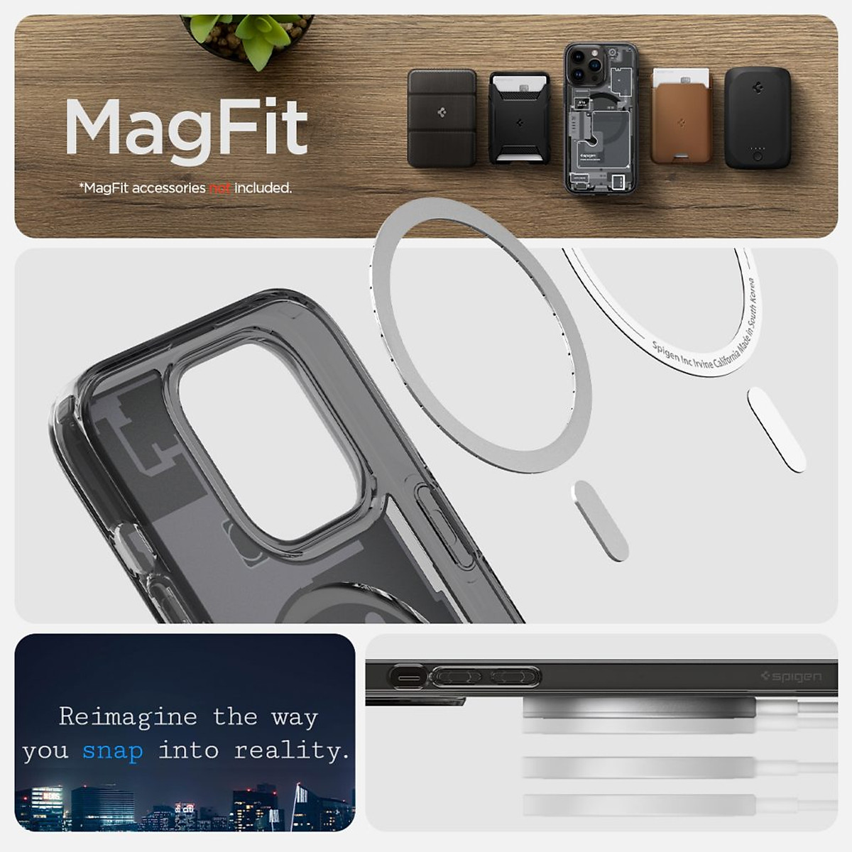 Ốp Lưng Dành Cho Iphone 14 Promax/ 14 Pro SPIGEN ULTRA HYBRID ZERO ONE MAGFIT_ Hàng Chính Hãng