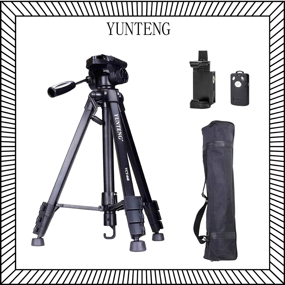 Chân máy/ Tripod Yunteng VCT 668, chân đế điện thoại và máy ảnh - Hàng chính hãng