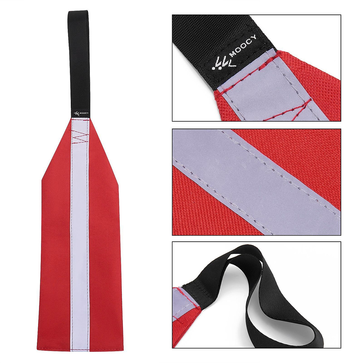 Red Flag For Truck Loads - Kayak Trailer Truck Flag - High Visibility Waterproof Wear Resistant Warning Accessories For Travel Towing Hauling Canoes