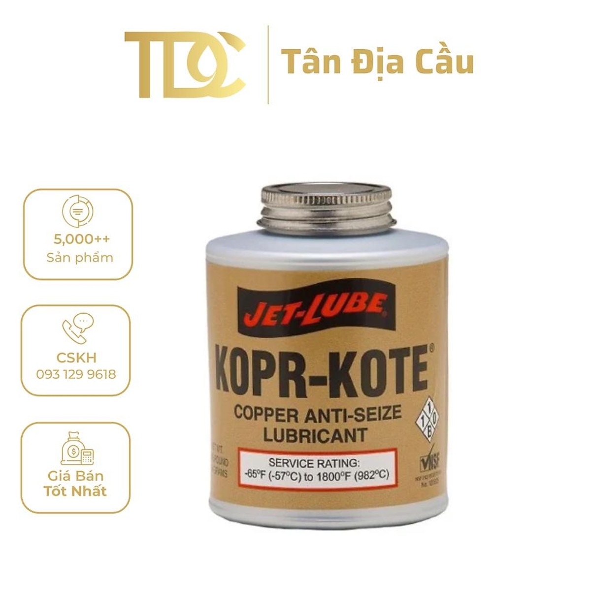 Mỡ Đồng JetLube KoprKote AntiSeize Copper Compound 454g Tandiacau