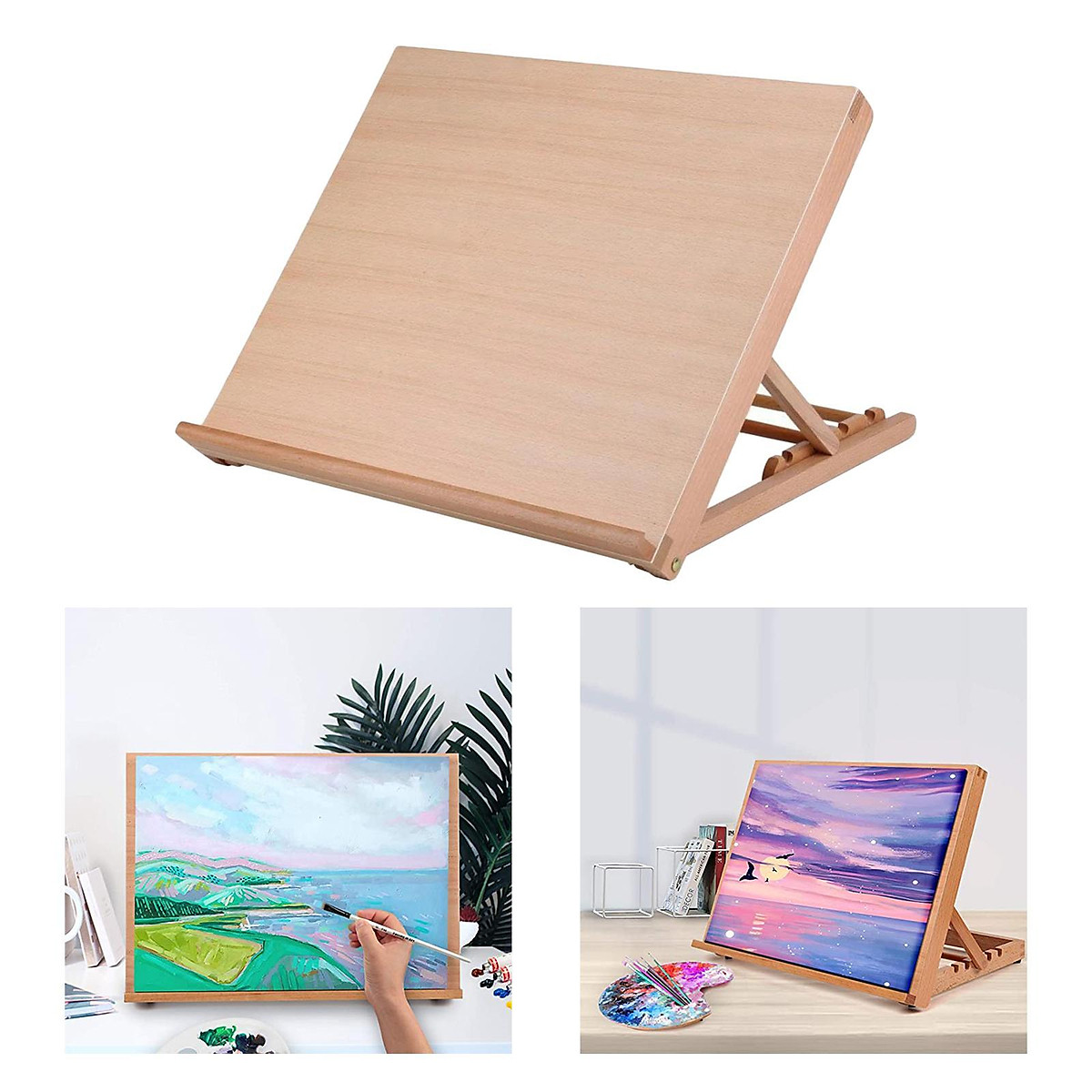 Adjustable Sketch Easel Wooden Desktop Easel Artist Tabletop Drawing Board  Stand Easel For Watercolor Oil Painting