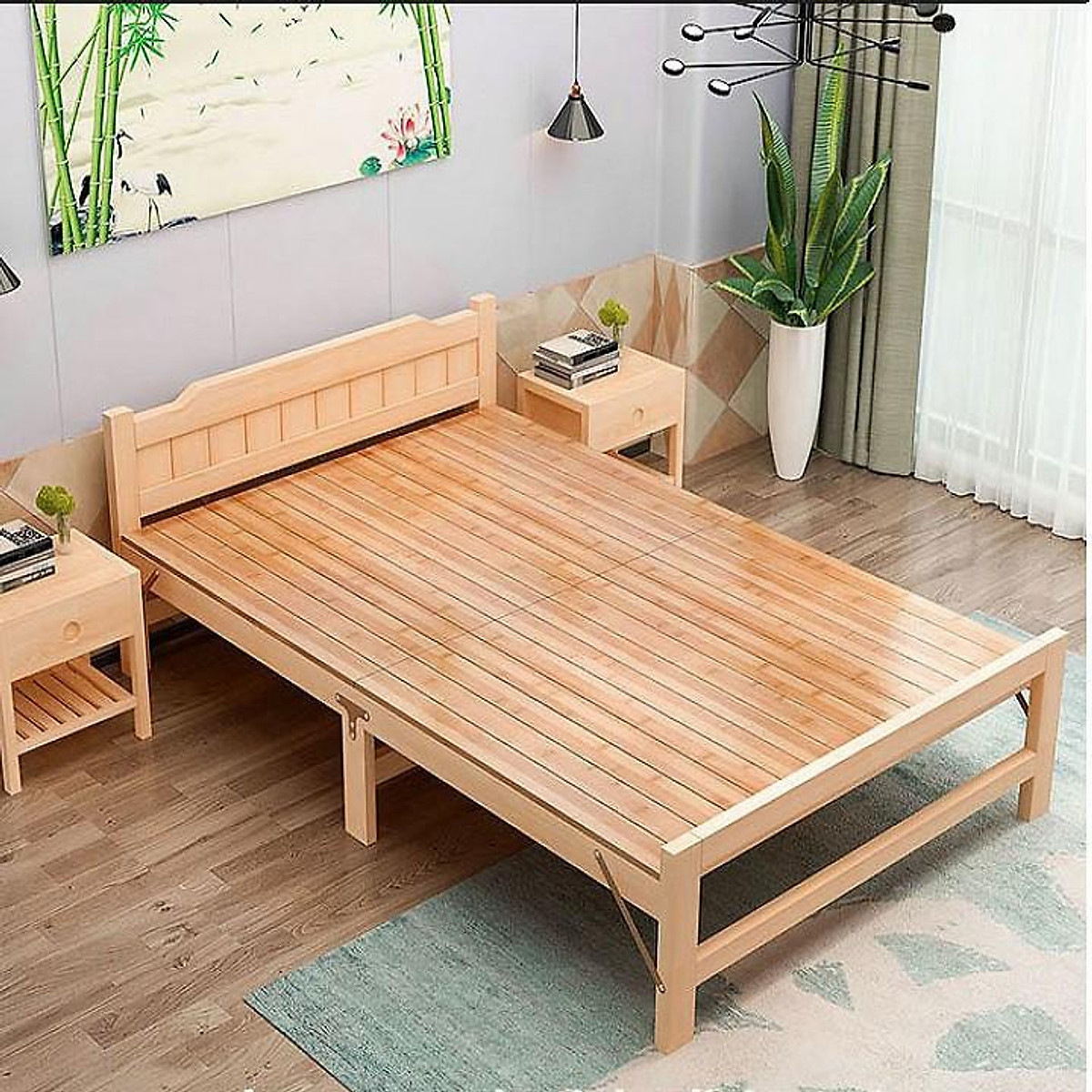 Giường Xếp Gỗ Thông 60Cm, 80Cm, 1M, 1M2, 1M5 - Giường Gấp Gọn Thông Minh - Giường 1M2 | X Faster | Tiki