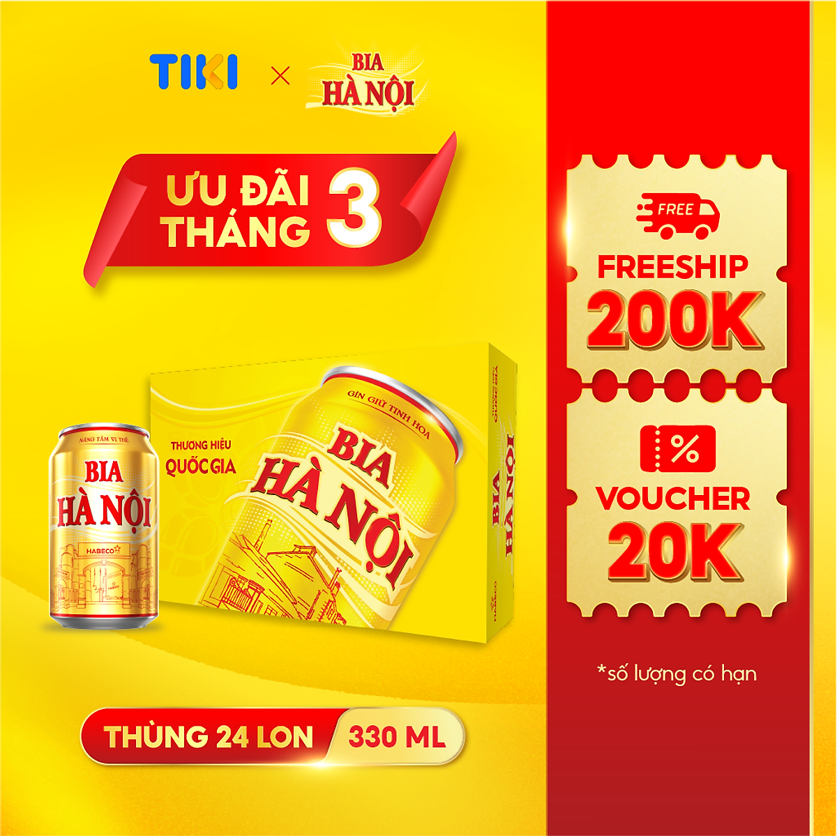 Bia Hà Nội - Thùng 24 lon 330ml