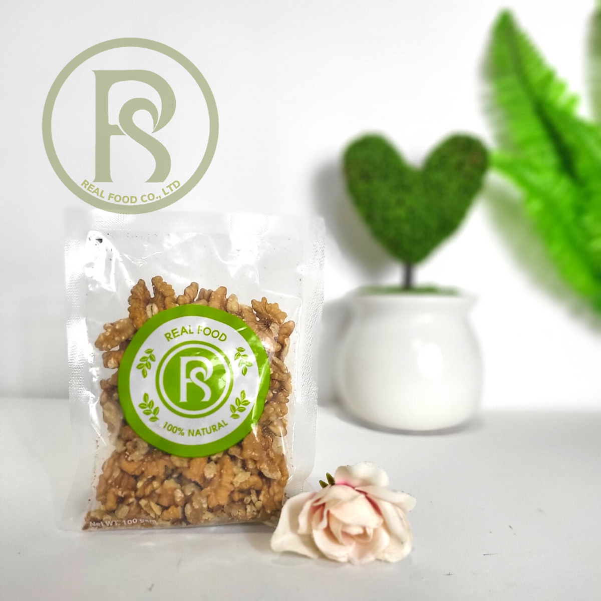 Nhân Hạt Óc Chó Vàng Real Food (Walnut kernels) - 2kg/500g/100g