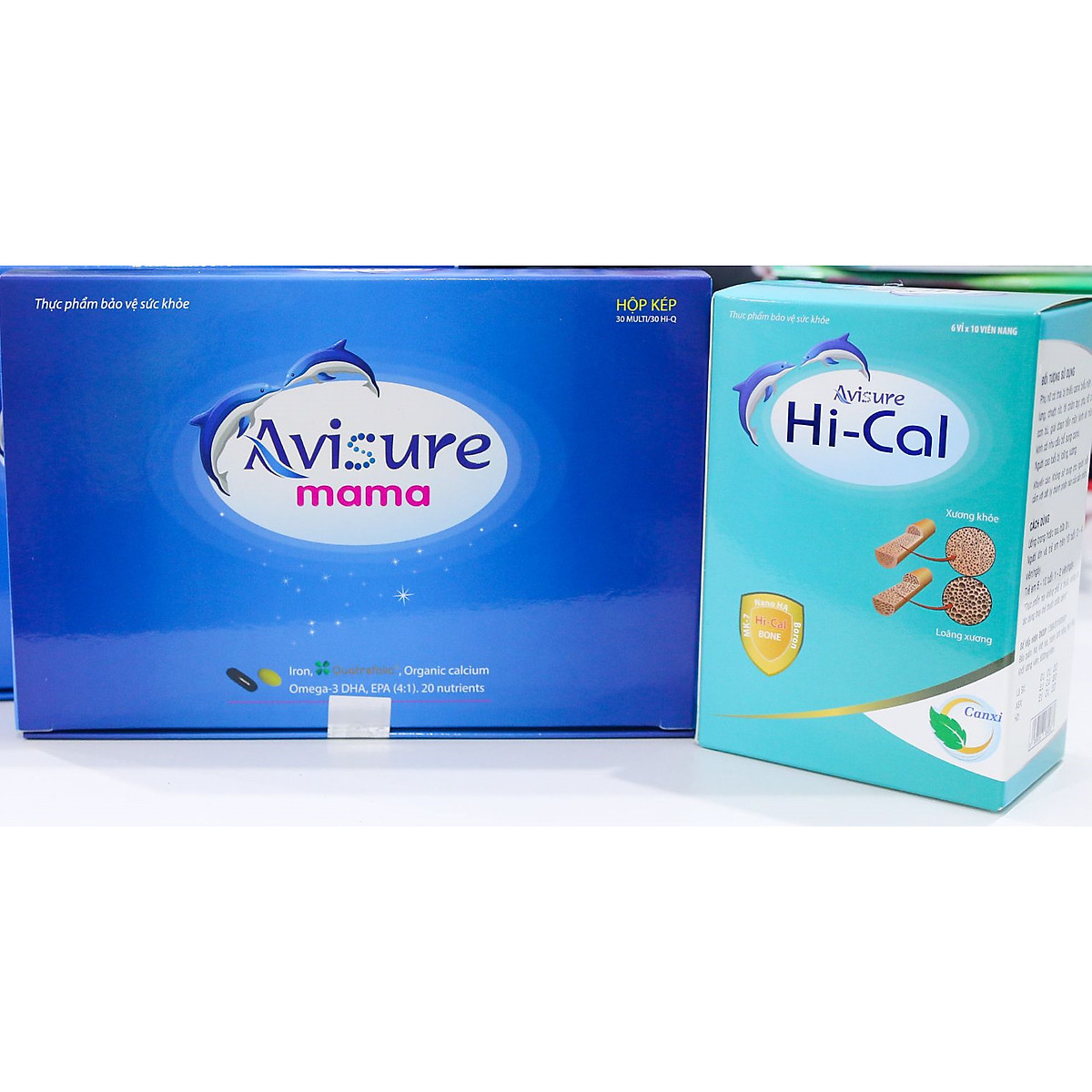Combo canxi Avisure Hical hộp 60 viên + vitamin tổng hợp Avisure mama hộp 60 viên