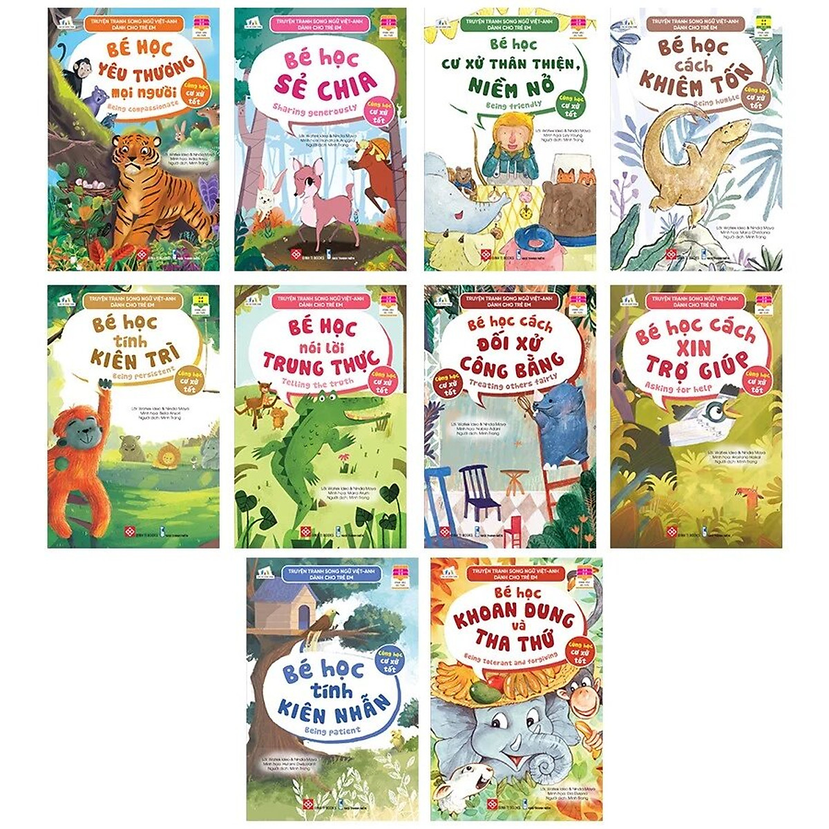 Combo 10 Tập - Truyện tranh song ngữ Việt-Anh dành cho trẻ em - Cùng học cư xử tốt