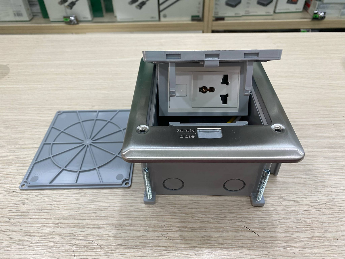 Hộp ổ cắm điện âm sàn chống nước IP66 Sinoamigo SOB-2SFC 3 module inox ...