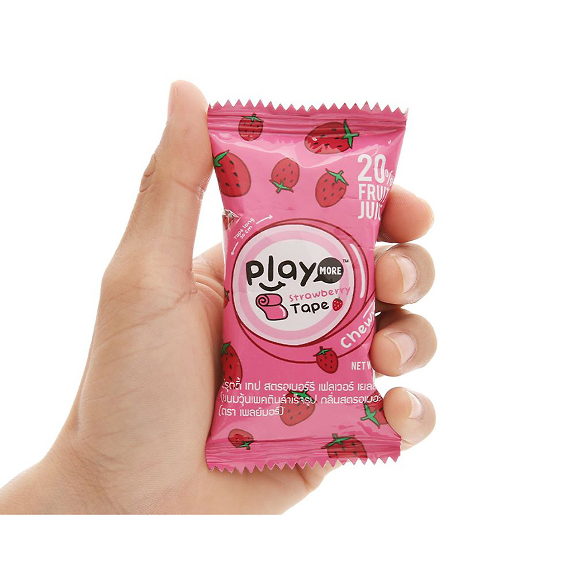 Lốc 12 Kẹo Dẻo Cuộn Playmore Vị Dâu 21g