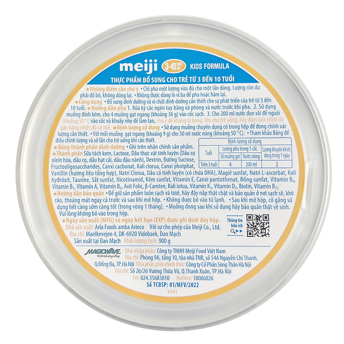 Thực phẩm bổ sung Meiji Kids Formula 900g (Dành cho trẻ từ 3-10 tuổi)