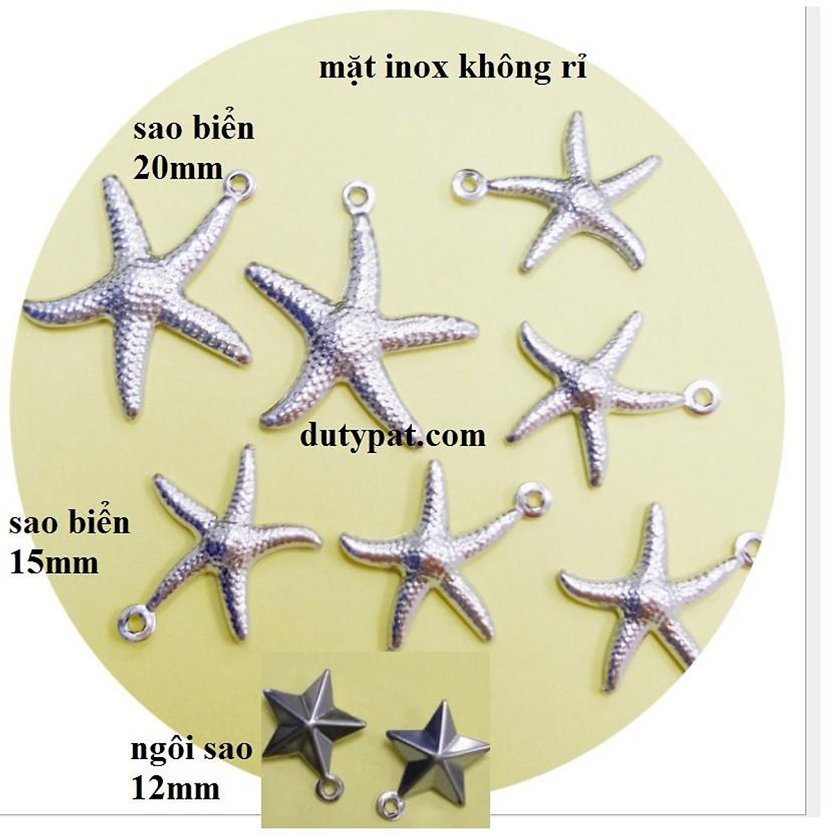 Goi 5 Mặt Ngoi Sao Va Sao Biển 12 15 mm Inox Khong Rỉ Tiki