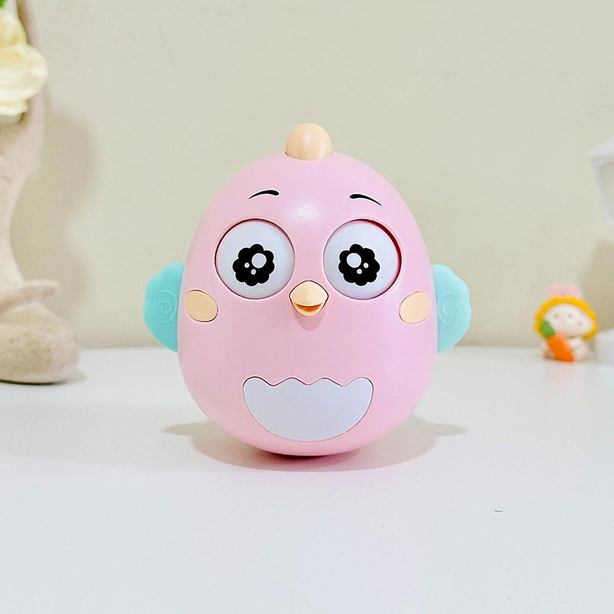 Đồ chơi lật đật phát âm thanh hình gà con xinh xắn biết chớp mắt và có nhạc nhẹ nhàng cho bé yêu, chọn màu theo ý-Đồ chơi giải trí - Đồ chơi ngộ nghĩnh cho bé từ 3 tháng tuổi trở lên