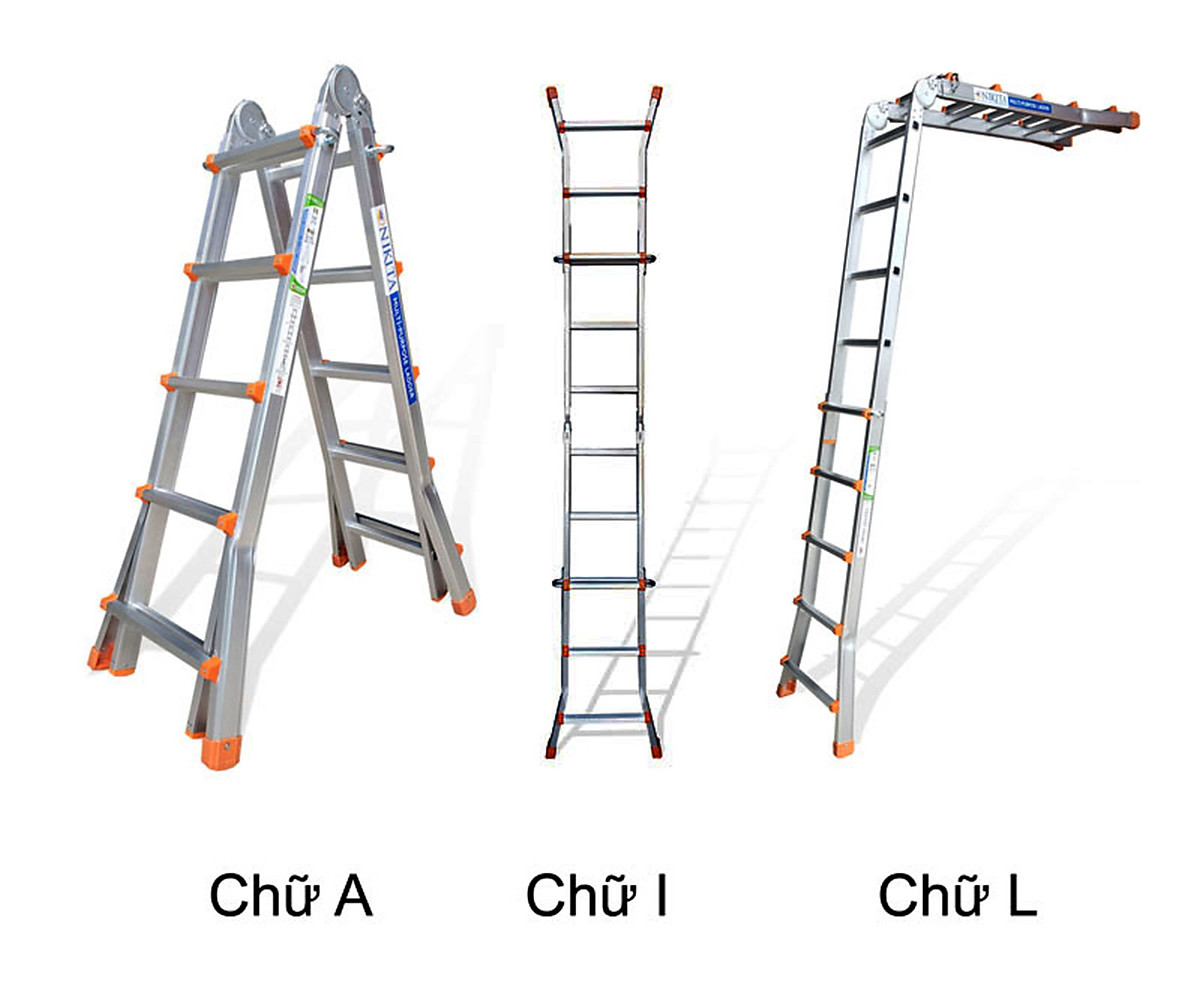 Thang nhôm trượt, gấp đa năng, Nhiều tư thế sử dụng, Hợp kim nhôm bền bỉ - Hàng chính hãng NIKITA AM