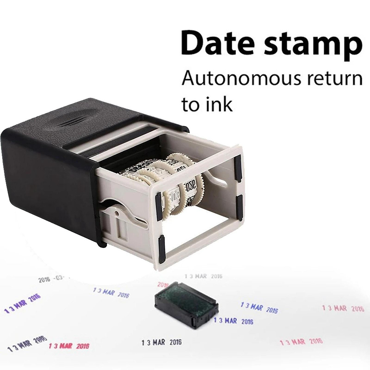 Self Inking Date Stamp with Adjustable Date Embellishment Crafts Business  Print Stamp Office Years Month Day