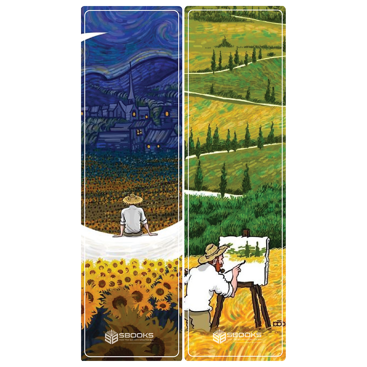 10 Cái Bookmark Kẹp Sách, Dấu Trang Hoạ Tiết Tranh Van Gosh - SBOOKS