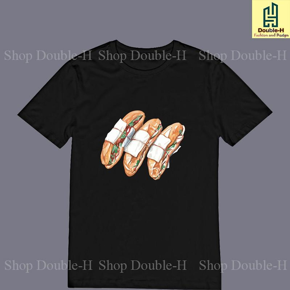 Mua Áo thun in hình bánh mì, tay ngắn cổ tròn, cotton co giãn 4 ...