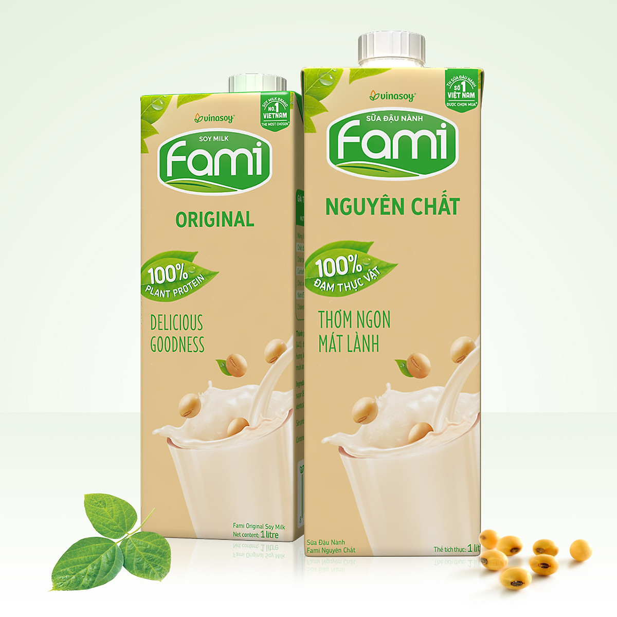 Thùng 10 Hộp Sữa Đậu Nành Fami Nguyên Chất (1 lít / Hộp)