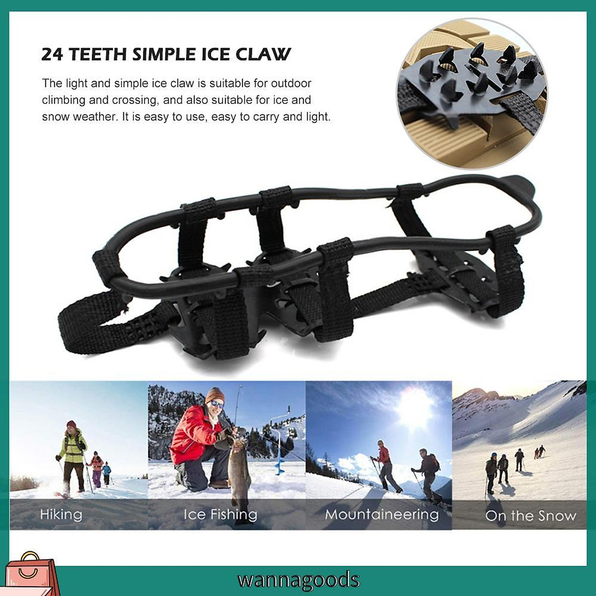 Đế gắn giày 24 răng chống trượt khi leo núi