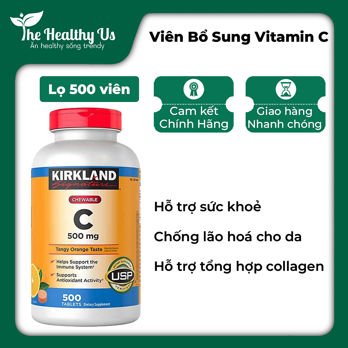 Mua Viên nhai Kirkland Chewable Vitamin C 500 mg 500 viên tại The