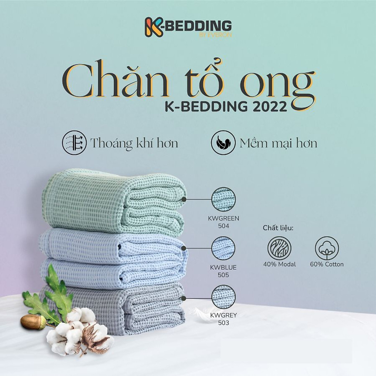 Chăn Tổ Ong K-Bedding 180 x 200 cm