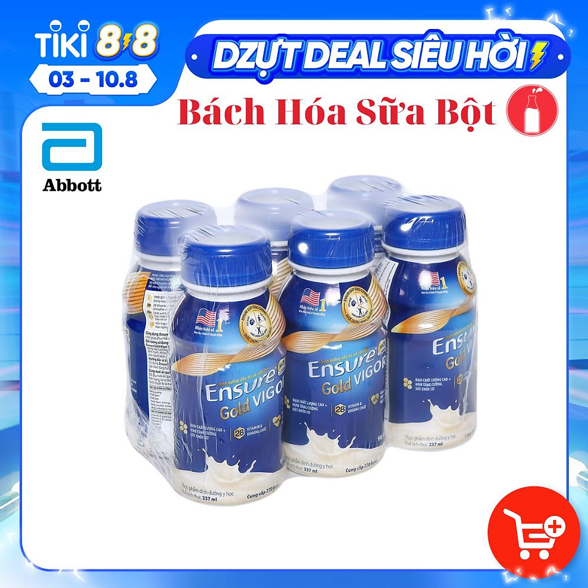 Combo 6 Chai Sữa Nước Abbott Ensure Gold Vigor 237ml