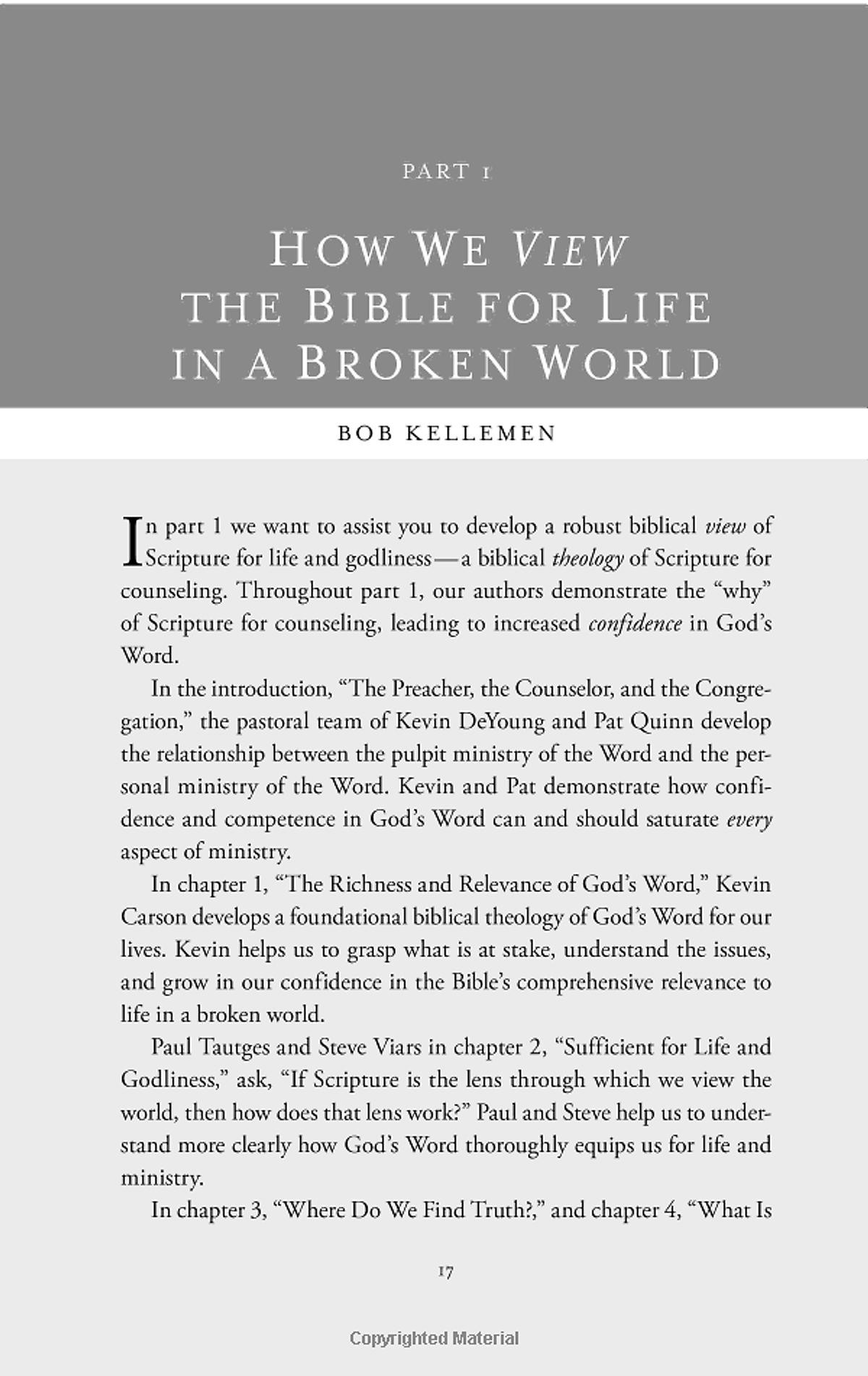 Scripture And Counseling : God's Word for Life In A Broken World