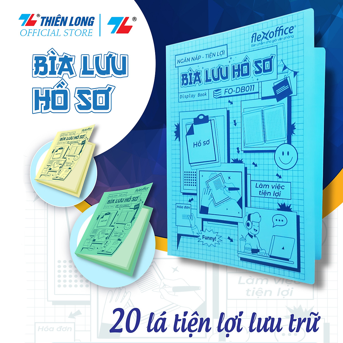 Bìa hồ sơ 20 lá Thiên Long Flexoffice FO-DB011