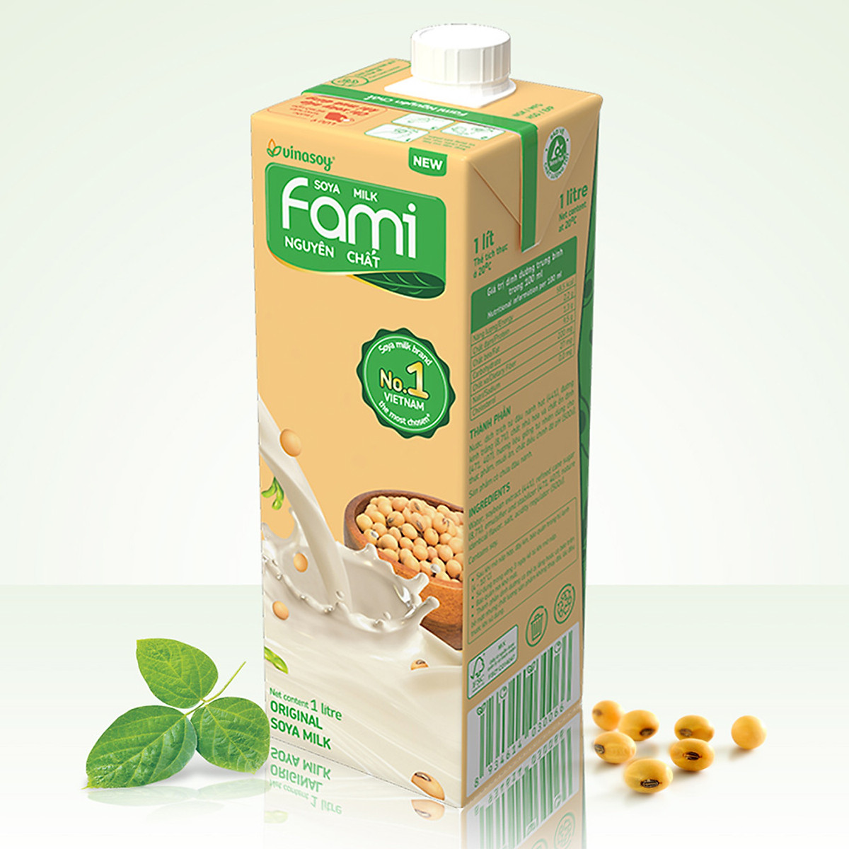 Thùng 10 Hộp Sữa Đậu Nành Fami Nguyên Chất (1 lít / Hộp)