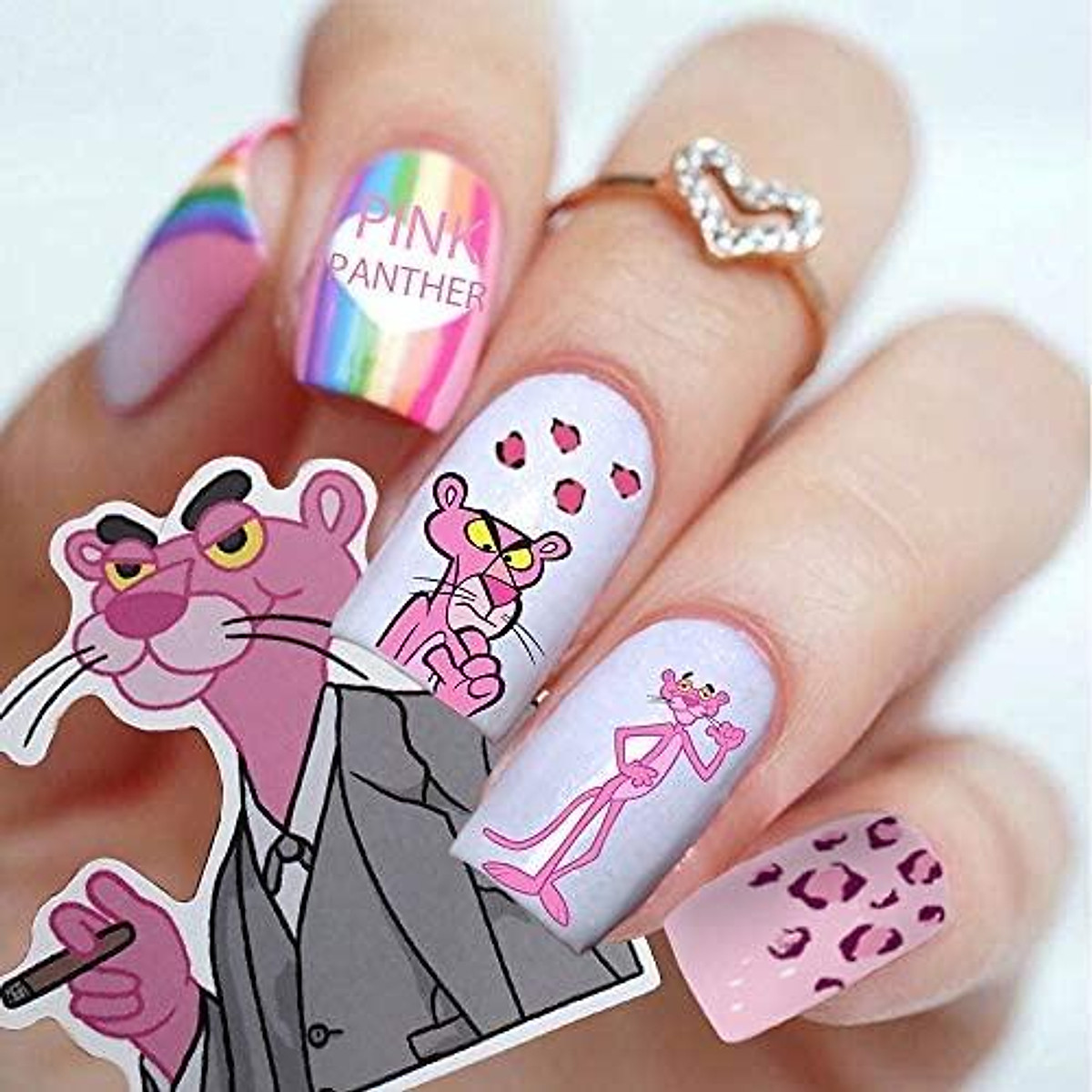 Sticker 3D Báo Hồng Pink Panther | Hình Dán Móng Tay - Sticker ...