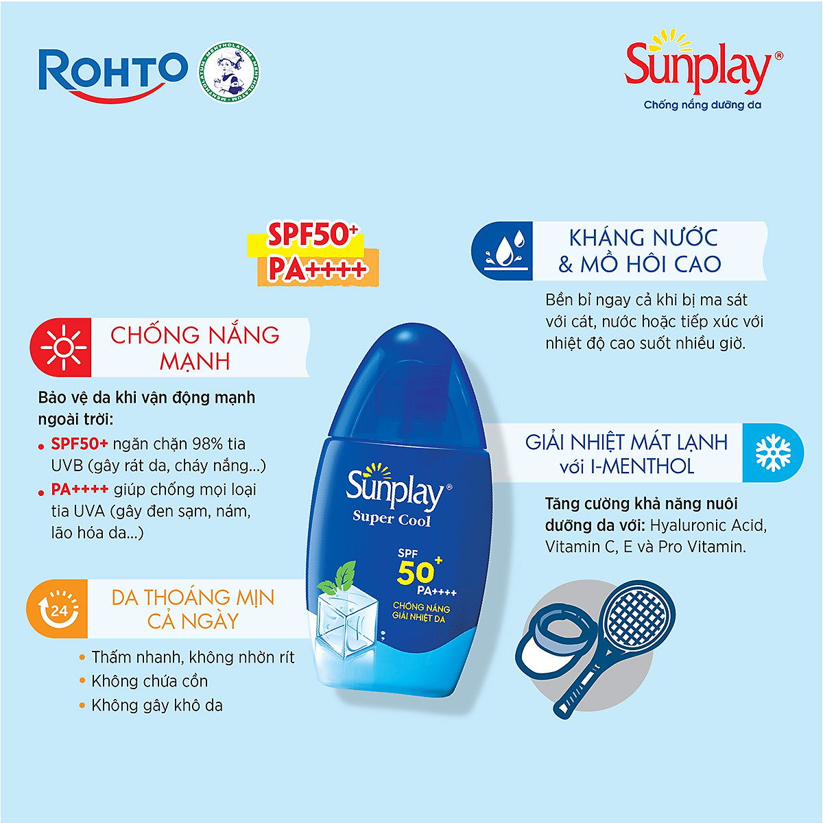 Kem chống nắng Sunplay mát lạnh giải nhiệt dạng sữa Sunplay Super Cool SPF 50, PA++++ 30g