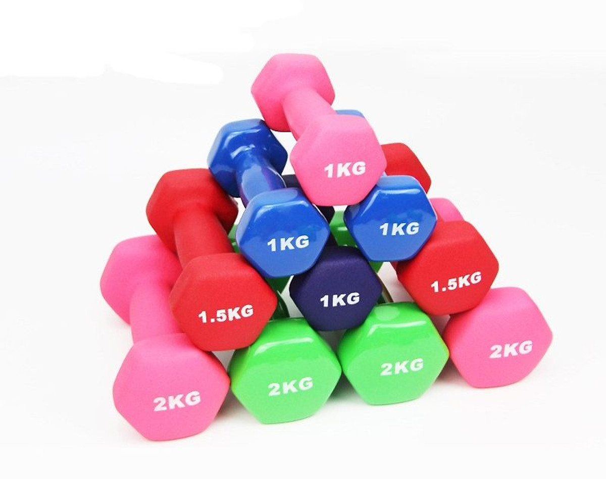 Bộ Tạ Tay 2kg Bọc Cao Su Trơn Lõi Thép Cao Cấp Chính Hãng Đại Nam Sport (Tổng 4kg)-Giao Màu Ngẫu Nhiên