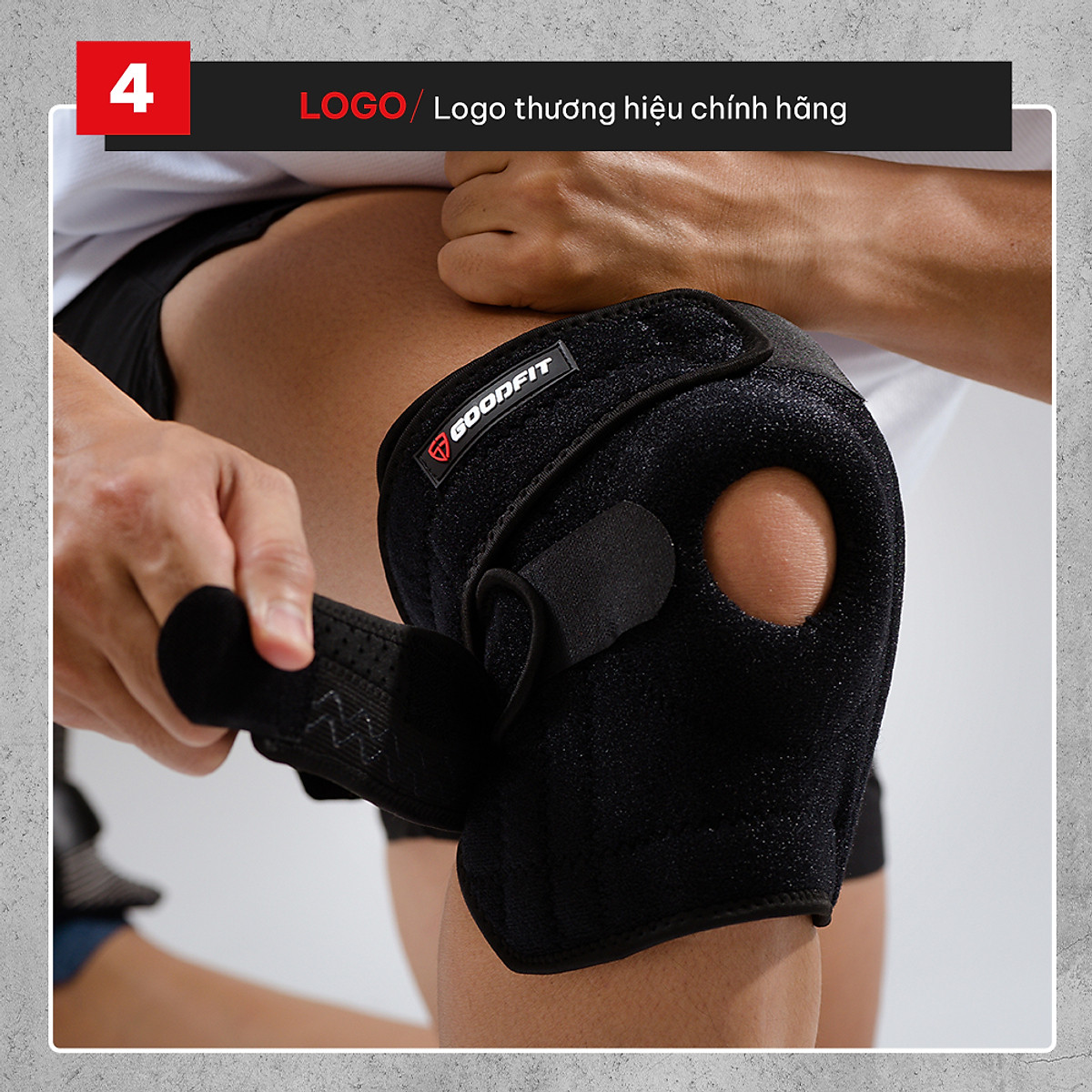 Bó gối thể thao, băng đầu gối thủ môn, băng bảo vệ đầu gối tập gym GoodFit đệm silicone, thanh lò xo trợ lực GF515K