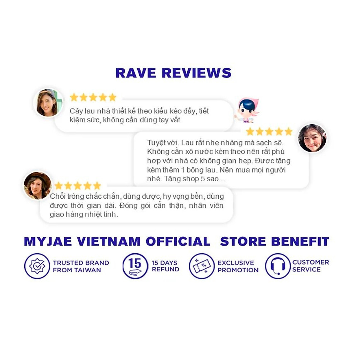 Cây Lau Nhà MyJae Sợi Microfiber Tự Vắt Phun Sương Xoay 360 Độ Thông Minh 138cm