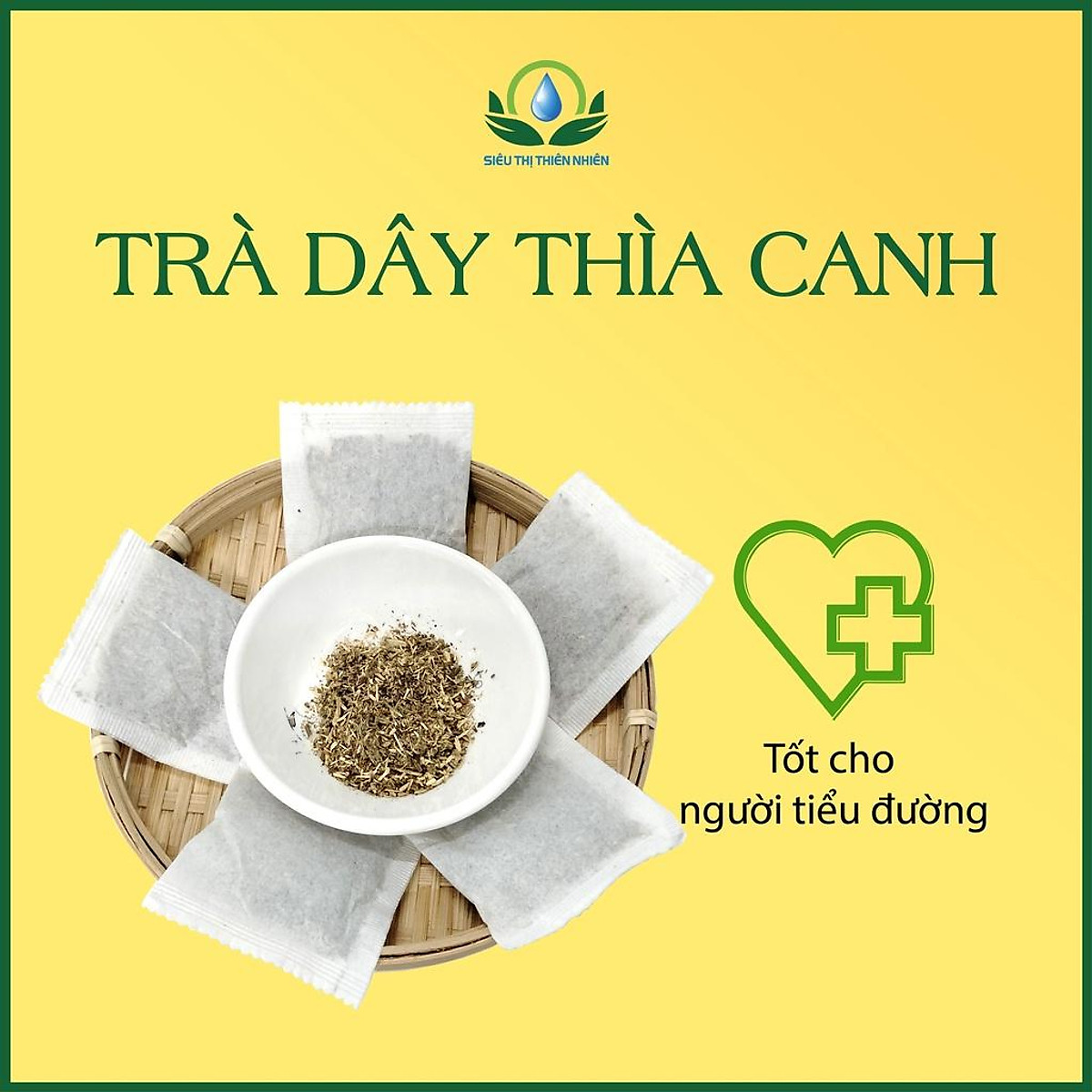 Trà Dây Thìa Canh hộp 30 Túi Lọc x 3Gram tốt cho người tiểu đường của Siêu Thị Thiên Nhiên