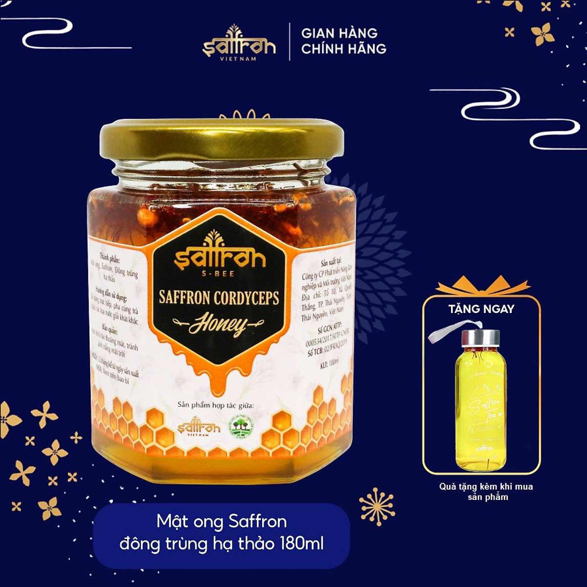 Mật Ong Saffron Đông Trùng Hạ Thảo 180ml/lọ thương hiệu Saffron Việt