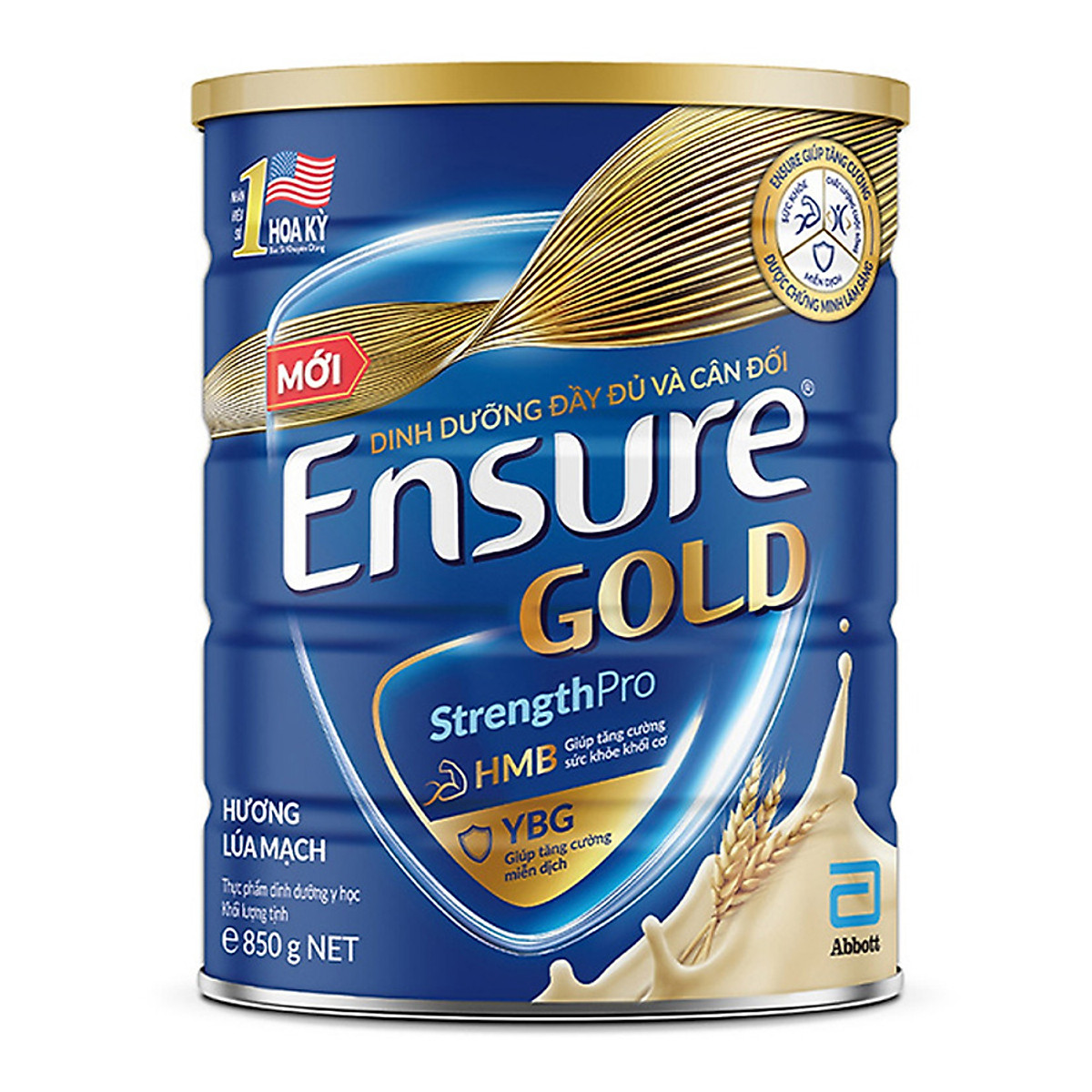 Thực phẩm dinh dưỡng y học: Ensure Gold hương Lúa mạch 850g