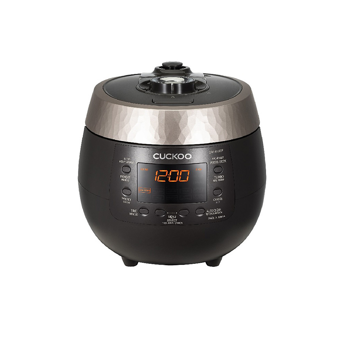 Nồi cơm điện tử áp suất Cuckoo 1.8 lít CRP-R1000F màu đen - lòng nồi chống dính cao cấp phủ Xwall Diamond -Sản xuất tại Hàn Quốc - bản Quốc Tế tiếng Anh - Hàng chính hãng Cuckoo Việt Nam