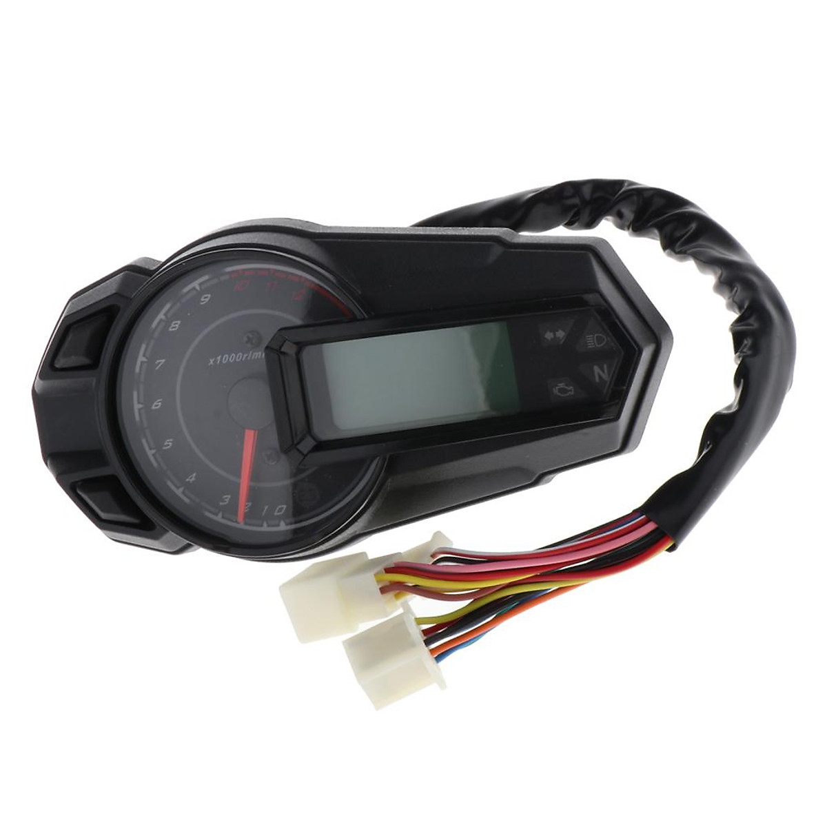 Tacho 12000RPH Cockpit Tachometer Speedometer LCD Meter Speedo Fuel Gauge