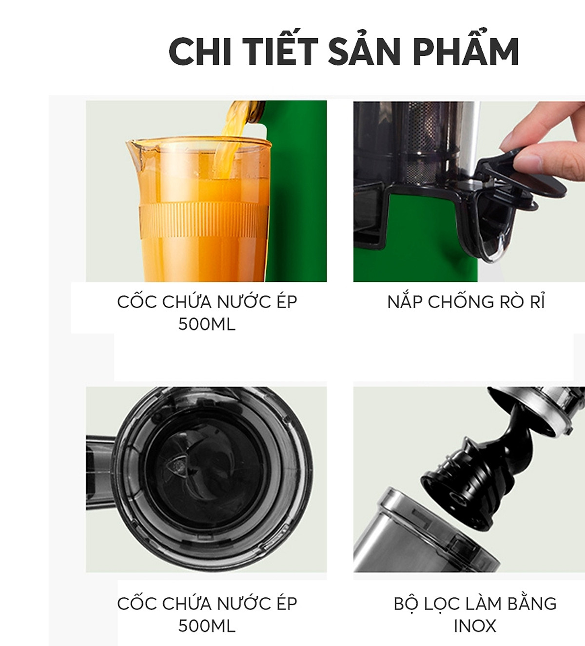 Máy Ép trái Chậm Mini Smartcook JES-3897OL Hàng Chính Hãng