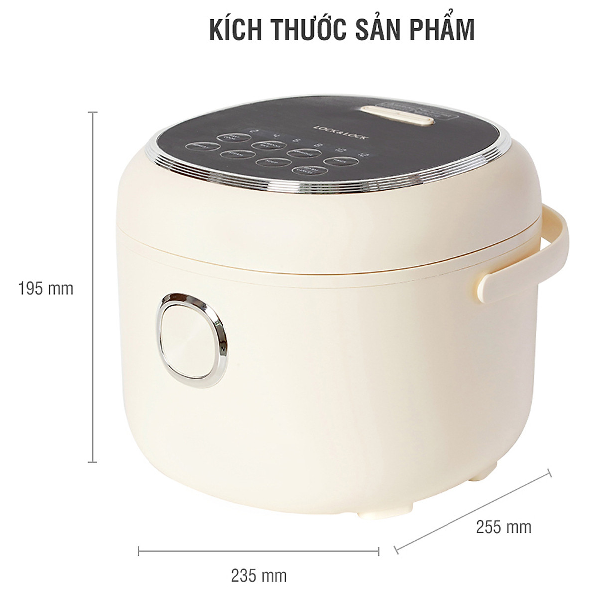 Nồi Cơm Điện Tử Lock&Lock EJR716IVY 0.8L - Hàng Chính Hãng, Dây Điện Có Thể Tháo Rời, Có Quai Xách, Tặng Kèm Ống Hút Và Cọ Rửa
