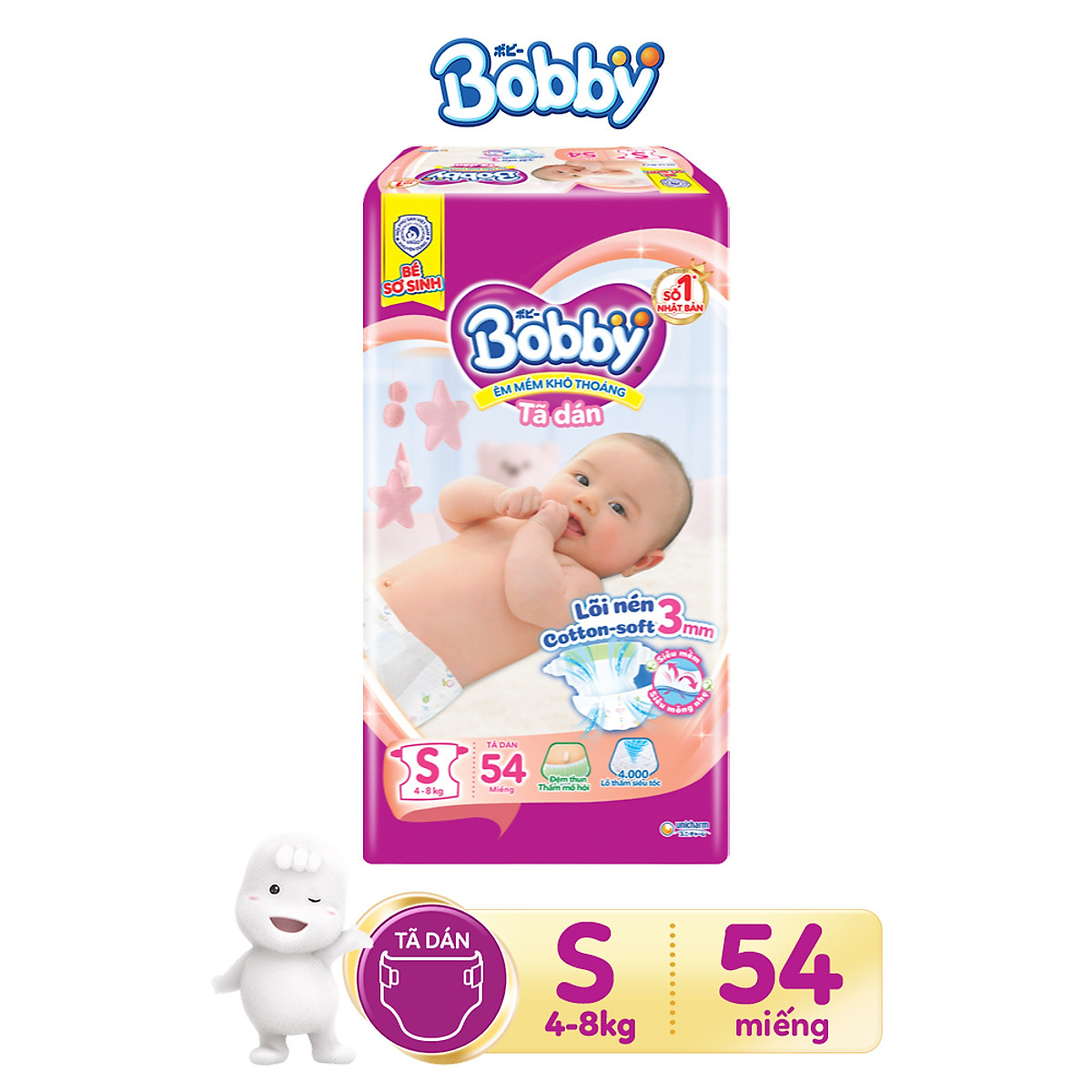 Tã dán Bobby Fresh siêu thấm - khô thoáng