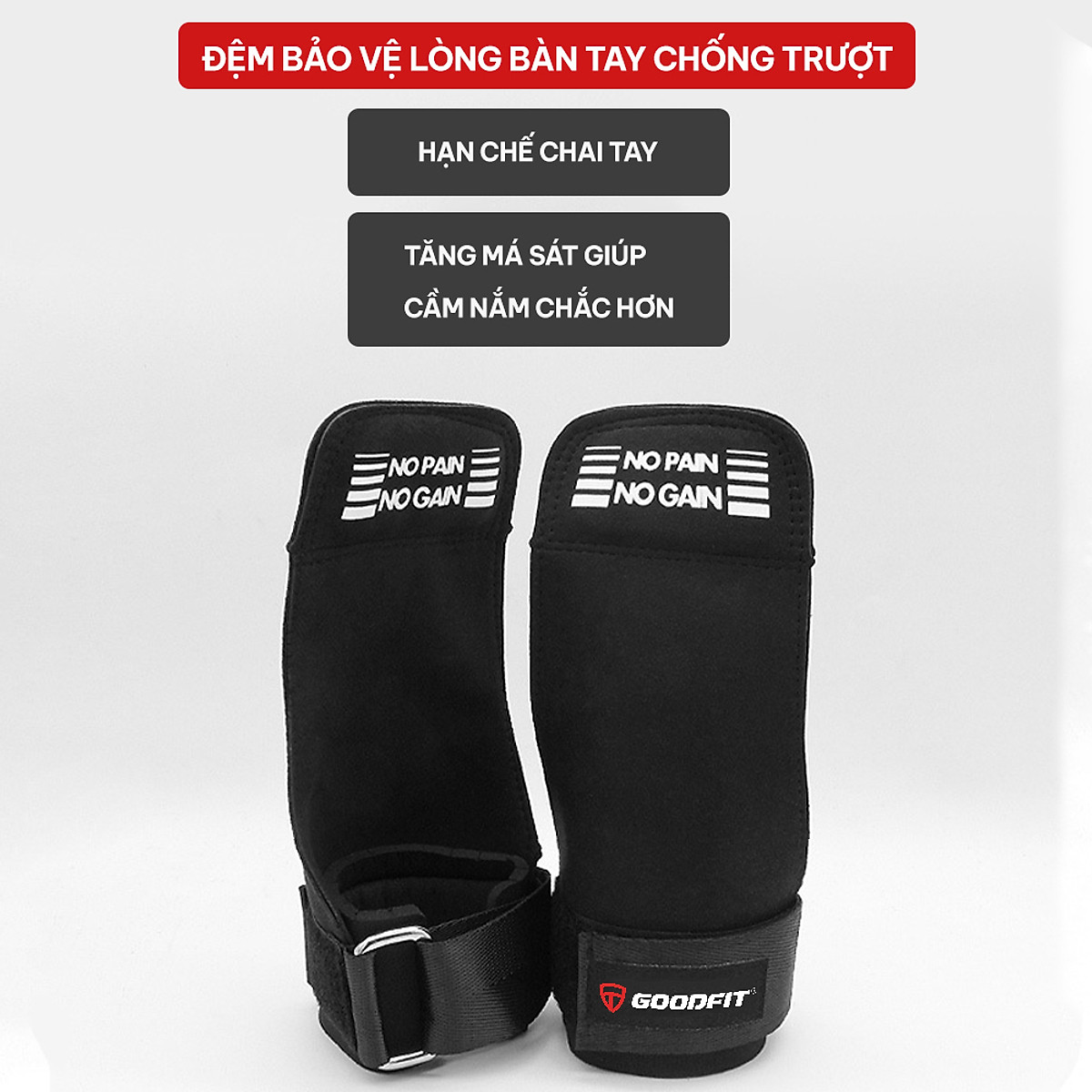 Găng tay tập Gym Lifting bảo vệ lòng bàn tay, có quấn bảo vệ cổ tay GoodFit GF208G