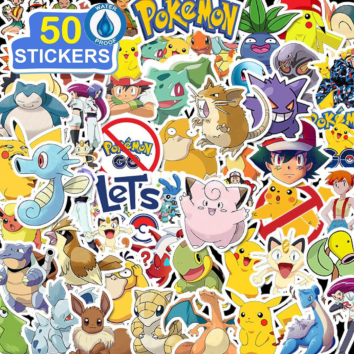 50 Stickers hoạt hình Pokemon hình dán dễ thương trang trí laptop ...