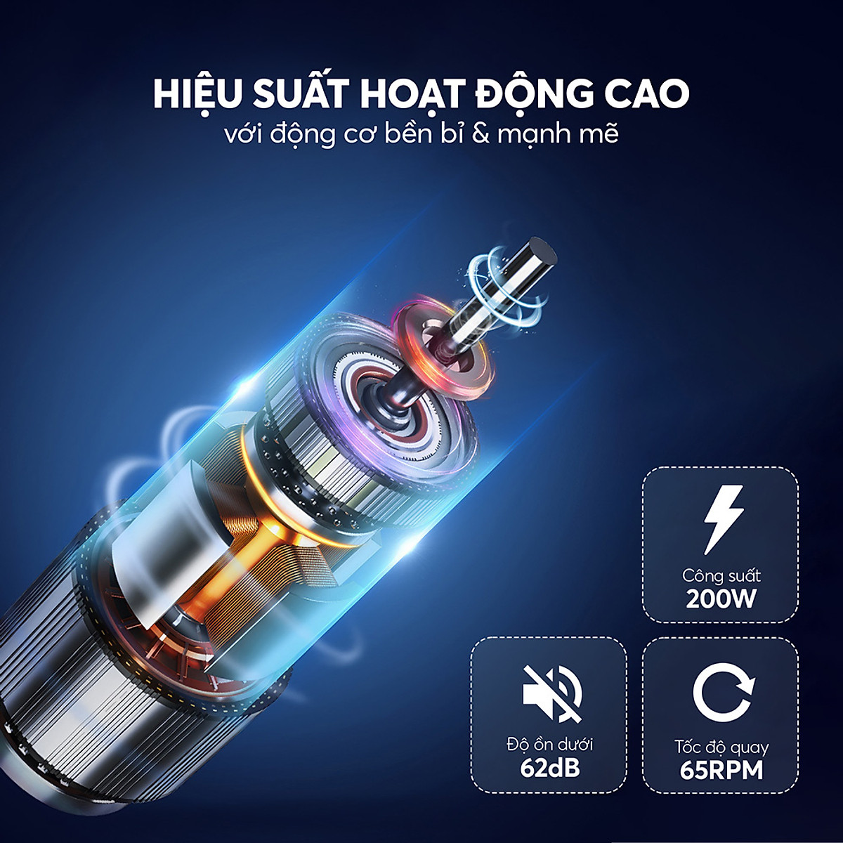 Máy ép chậm Elmich JEE-8769, công suất 200W, tốc độ quay 65 vòng/phút, độ ồn thấp dưới 62db - Hàng chính hãng