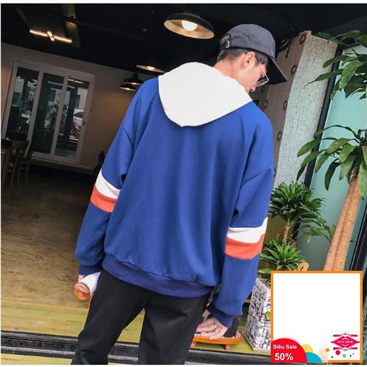 ÁO HOODIE NAM NỮ PHỐI HAI SỌC CAO CẤP